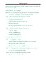 topic giảng viên cho về ôn tập chuẩn bị cho phần thi nói cuối kì của môn anh văn trung cấp 1