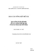 Định hướng và các giải pháp đổi mới phương pháp dạy học ở trường trung học phổ thông
