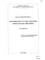 Cơ sở khoa học của việc chuẩn hóa trong giáo dục phổ thông
