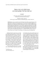 quản trị rủi ro tài chính trong các doanh nghiệp Việt Nam