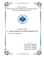 Hệ vi sinh vật có ích trong sữa