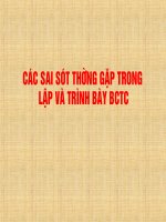 Sai sót thương gặp trong việc lập và trình bày Báo cáo tài chính