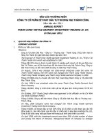 công ty cổ phần dệt may đầu tư thương mại thành công báo cáo thường niên 2011