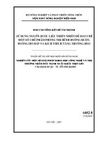Sử dụng nguồn dược liệu thiên nhiên để bào chế một số chế phẩm phòng trị bệnh đường ruột, đường hô hấp và kích thích tăng trưởng heo