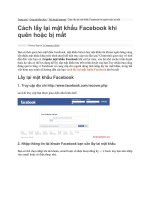 Cách lấy lại mật khẩu facebook khi quên hoặc bị mất