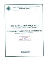 công ty cổ phần kho vận giao nhận ngoại thương transimex saigon báo cáo tài chính hợp nhất quý 4 niên độ tài chính 1 tháng 4 năm 2011 đến 31 tháng 3 năm 2012