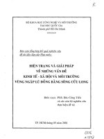 Hiện trạng và giải pháp về những vấn đề kinh tế xã hội và môi trường vùng ngập lũ đồng bằng sông Cửu Long