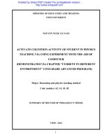 activate cognition activity of student in physics teaching via using experiment with the aid of computer (demonstrated via chaptercurrent in different environment 11th grade advanced pro