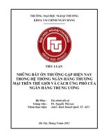Những bất ổn thường gặp hiện nay trong hệ thống ngân hàng thương mại trên thế giới và cách ứng phó của ngân hàng trung ương