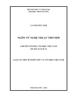 tóm tắt luận án tiến sĩ  ngôn từ nghệ thuật thơ mới