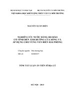 tóm tắt luận án tiên sĩ  nghiên cứu nước dâng do bão có tính đến ảnh hưởng của sóng và áp dụng cho khu vực ven biển hải phòng