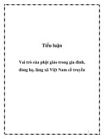Vai trò của phật giáo trong gia đình, dòng họ, làng xã Việt Nam cổ truyền