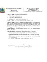 đề thi và hướng dẫn chấm sinh lớp 11 các tỉnh tham khảo (1)