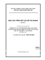 Nghiên cứu các giải pháp khoa học công nghệ và thị trường để phát triển vùng điều nguyên liệu phục vụ chế biến và xuất khẩu (Quyển 1)