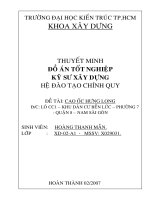 Đồ án tốt nghiệp chung cư cao cấp Hưng Long Bình Chánh  Tp Hồ Chí Minh