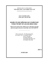 Nghiên cứu đặc điểm sinh học và biện pháp phòng trừ một số loài sâu bệnh chính