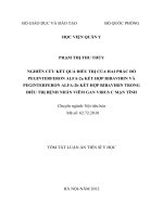 tóm tắt luận án tiến sĩ  nghiên cứu kết quả điều trị của hai phác đồ peginterferon alfa-2a kết hợp ribavirin và peginterferon alfa-2b kết hơp ribavirin trong điều trị bệnh nhân viêm gan virus c mạn tín