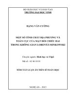 một số tính chất địa phương và toàn cục của mặt đối chiều hai trong không gian lorentz-minkowski bản tóm tắt tiếng việt