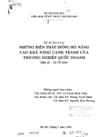Những biện pháp đồng bộ nâng cao khả năng cạnh tranh của thương nghiệp Quốc Doanh
