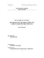 Đề tài hỗ trợ bảo mật hệ thống thông tin cho các mạng tin học việt nam