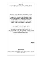 Nghiên cứu xây dựng mô hình hệ thống phòng chống độc ở Việt Nam và biện pháp xử trí nhiễm độc cấp đối với chất độc có khả năng gây nhiễm độc hàng loạt trong công, nông nghiệp và đời sống