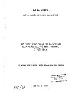 Sự dụng các công cụ tài chính góp phần bảo vệ môi trường ở Việt Nam