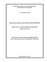 ngôn từ nghệ thuật thơ mới bản tóm tắt tiếng anh