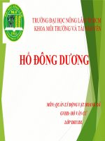 Bài thuyết trình quản lý động vật hoang dã Hổ Đông Dương