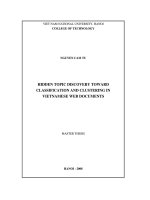 Luận văn hidden topic discovery toward classification and clustering in vietnamese web documents