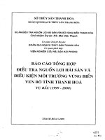 Báo cáo tổng kết điều tra nguồn lợi hải sản và điều kiện môi trường vùng biển ven bờ tỉnh Thanh Hóa