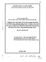 Nghiên cứu công nghệ xử lý tinh quặng đất hiếm Yên Phú bằng phương pháp kiềm và phân chia tinh chế một số nguyên tố đất hiếm nặng chủ yếu từ tổng đất hiếm Yên Phú bằng phương pháp chiết