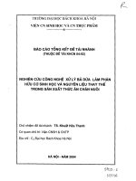 Nghiên cứu công nghệ xử lý bã dứa làm phân hữu cơ sinh học và nguyên liệu thay thế trong sản xuất thức ăn chăn nuôi