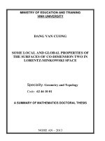 tóm tắt tiếng anh  một số tính chất địa phương và toàn cục của mặt đối chiều hai trong không gian lorentz-minkowski