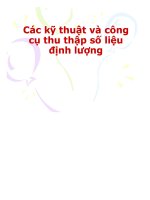 chuyên đề các kỹ thuật và công cụ thu thập số liệu định lượng