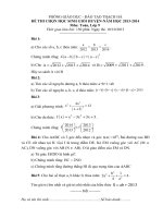 đề +đáp án thi chọn hsg huyên nam học 2013-2014