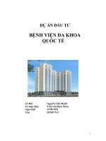 DỰ án đầu tư BỆNH VIỆN đa KHOA QUỐC tế