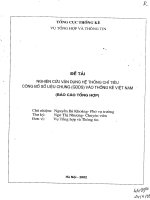 Nghiên cứu vận dụng hệ thống chỉ tiêu công bố số liệu chung (GDDS) vào thống kê Việt Nam