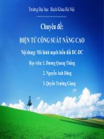 Chuyên đề: ĐIỆN TỬ CÔNG SUẤT NÂNG CAO Mô hình mạch biến đổi DCDC