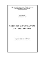 nghiên cứu hàm long sơn chí- tác giả và tác phẩm