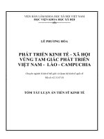 tóm tắt luận án tiên sĩ phát triển kinh tế  xã hội vùng tam giác phát triển việt nam  lào  campuchia