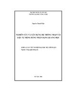 Khóa luận nghiên cứu và xây dựng hệ thống nhập dữ liệu tự động bằng nhận dạng quang học