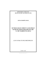 Luận văn kỹ thuật mạng nơron và giải thuật di truyền trong khai phá dữ liệu và thử nghiệm ứng dụng