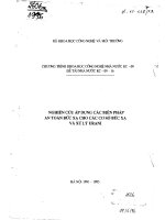 Nghiên cứu áp dụng các biện pháp an toàn bức xạ cho các cơ sở bức xạ và xử lý Urani