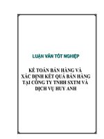Kế toán bán hàng và xác định kết quả bán hàng tại Công ty TNHH Huy Anh