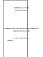 phát triển tư duy hình học cho trẻ mẫu giáo lớn và học sinh tiểu học qua một số hoạt động hình học bản tóm tắt tiếng anh