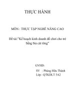 Kế hoạch kinh doanh đồ chơi cho trẻ bằng bìa cát tông -  dự án kinh doanh