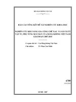 Nghiên cứu khả năng gia công chế tạo và sản xuất vật tư, phụ tùng máy bay của hàng không Việt Nam giai đoạn 2007 đến 2015