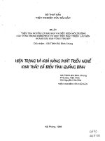 Hiện trạng và khả năng phát triển nghề khai thác cá biển tỉnh Quảng Bình