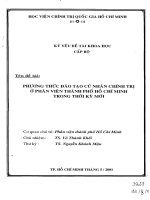 Phương pháp đào tạo cử nhân chính trị ở phân viện thành phố Hồ Chí Minh trong thời kỳ mới