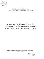 Nghiên cứu ảnh hưởng của giáo dục mầm non đối với sự chuẩn bị cho trẻ đi học lớp 1